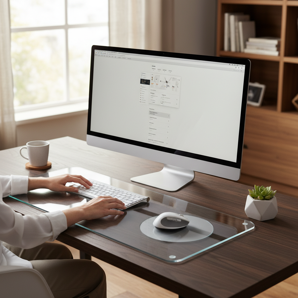 Premium Glass Desk Mat 51 x 91cm - Durable Surface for Scratch Protection and Stylish Workspace