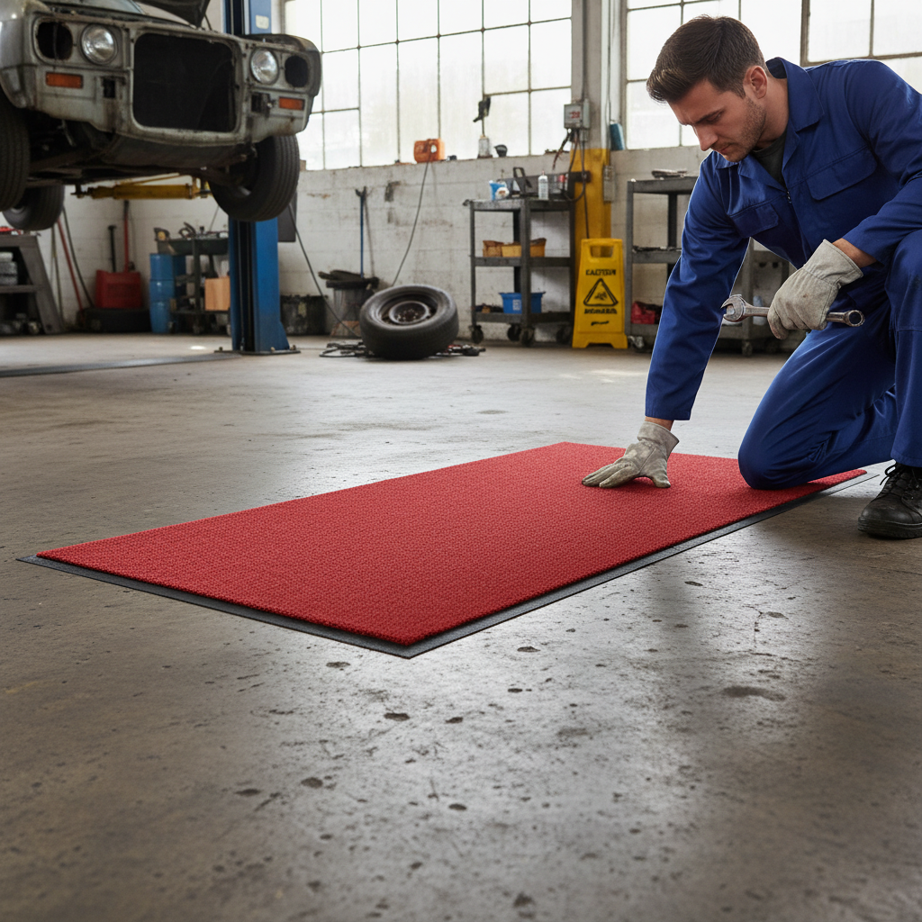 Premium Heavy Duty Mat 85cm x 150cm - Clear Red with Gripper Back for Carpeted Floors