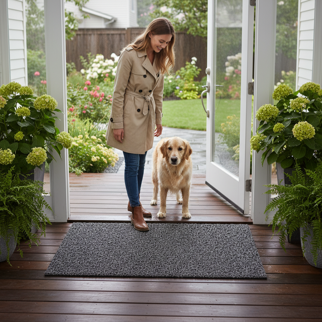 Premium Outdoor Entrance Mat with UV-Resistant Non-Directional Looped Surface for Effective Dirt and Moisture Removal