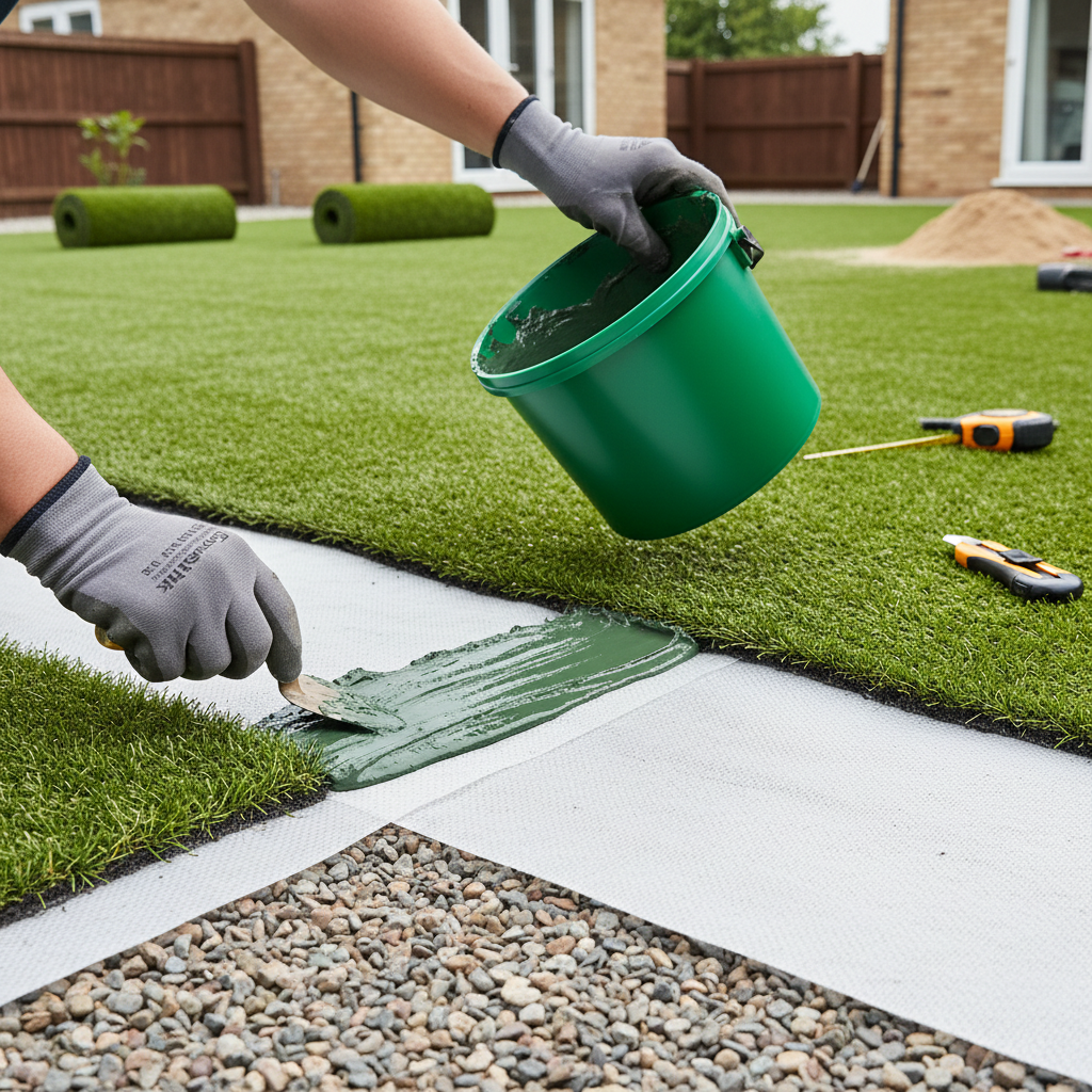 Premium High-Performance Artificial Grass Adhesive Kit with 10m Coverage - 5kg Tub and 0.5kg Hardener for Strong Bonding