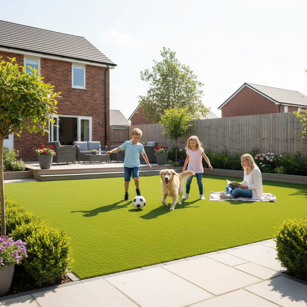 Premium Natural 42mm Artificial Grass - Realistic, Soft, and Durable for Luxurious Gardens