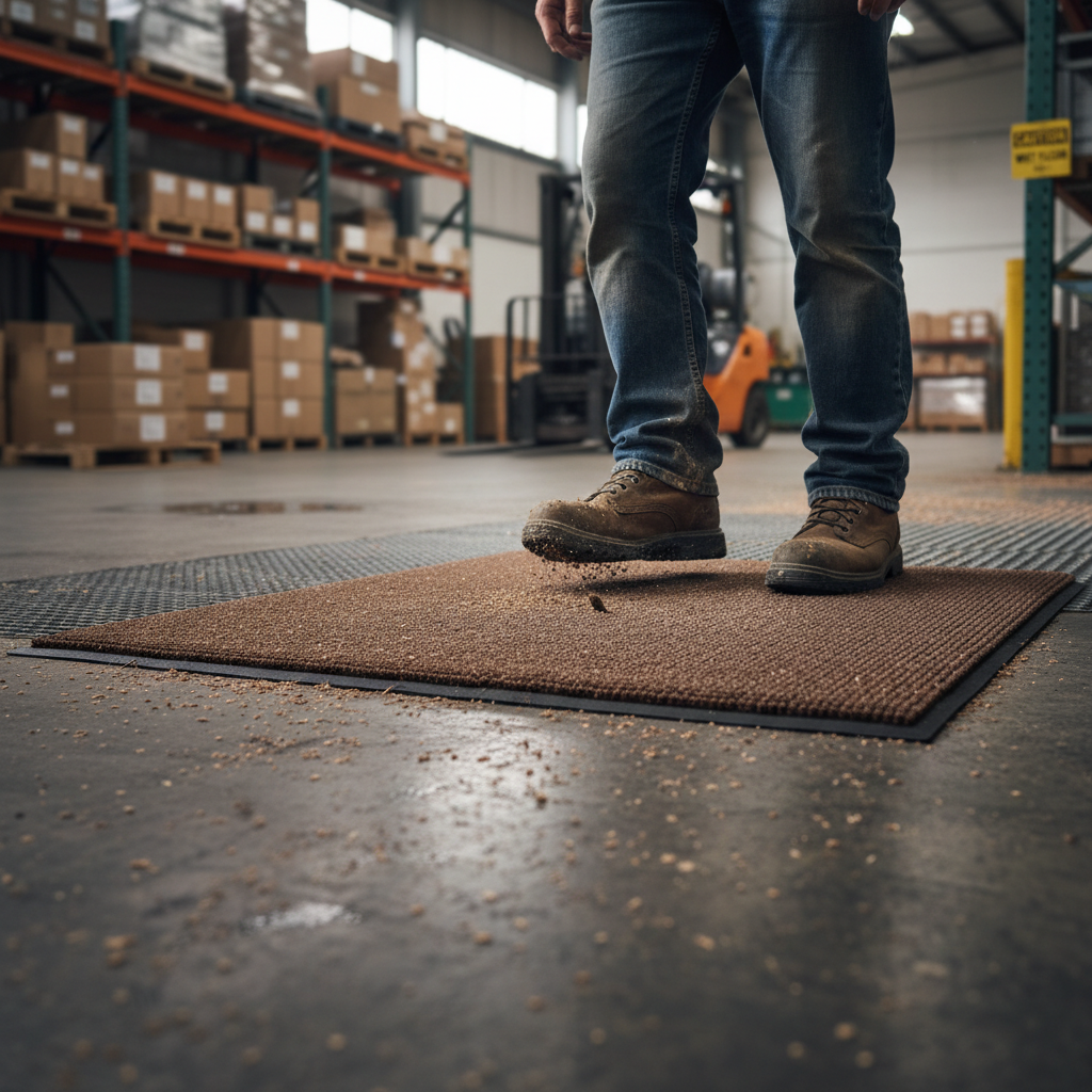 Premium High-Performance Brush Mat 75cm x 85cm - Durable Nylon Fibres with Nitrile Rubber Backing for Heavy Traffic Areas