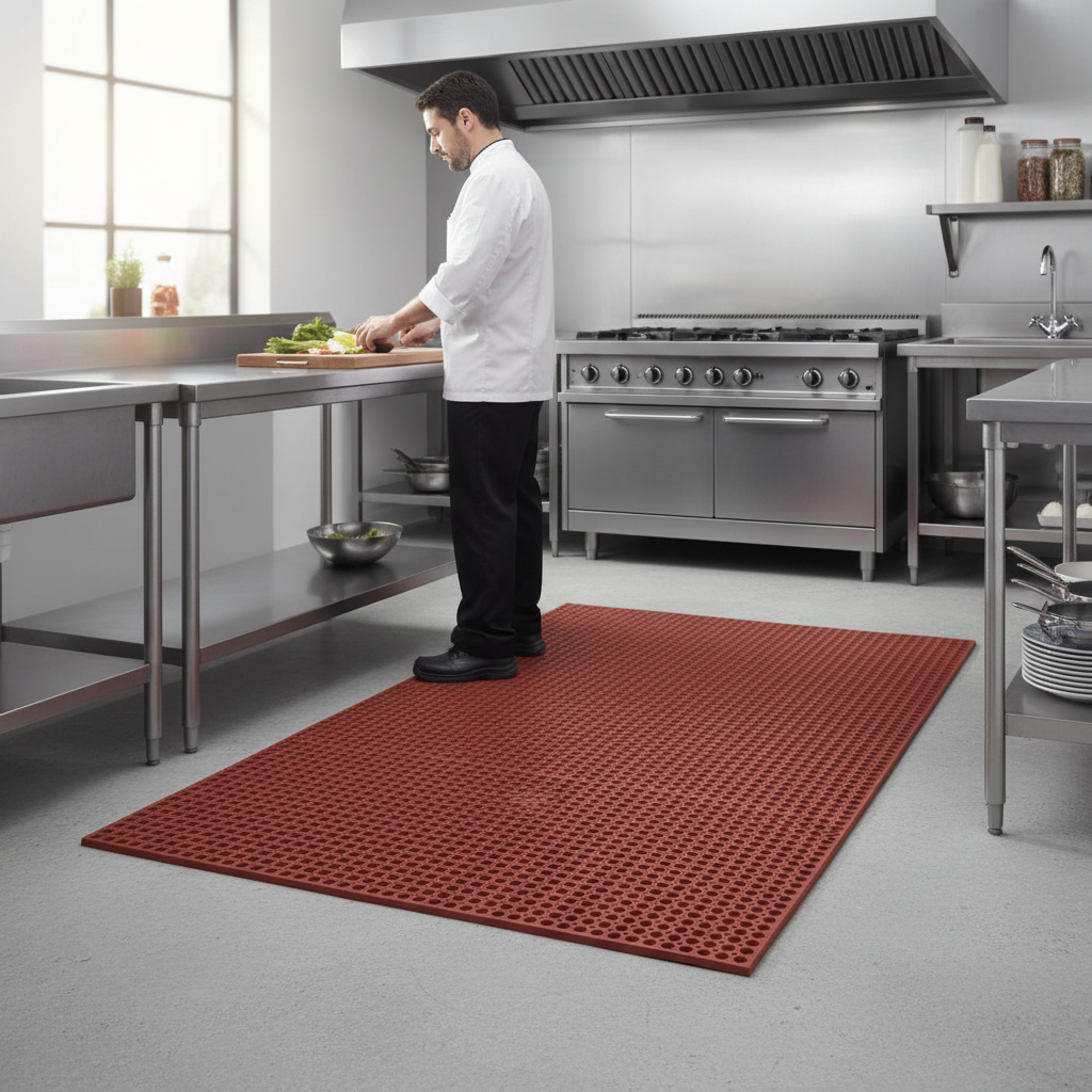 Premium Heavy Duty Kitchen Mat - Oil and Grease-Proof Rubber with Non-Slip Surface for Safety in High-Traffic Areas