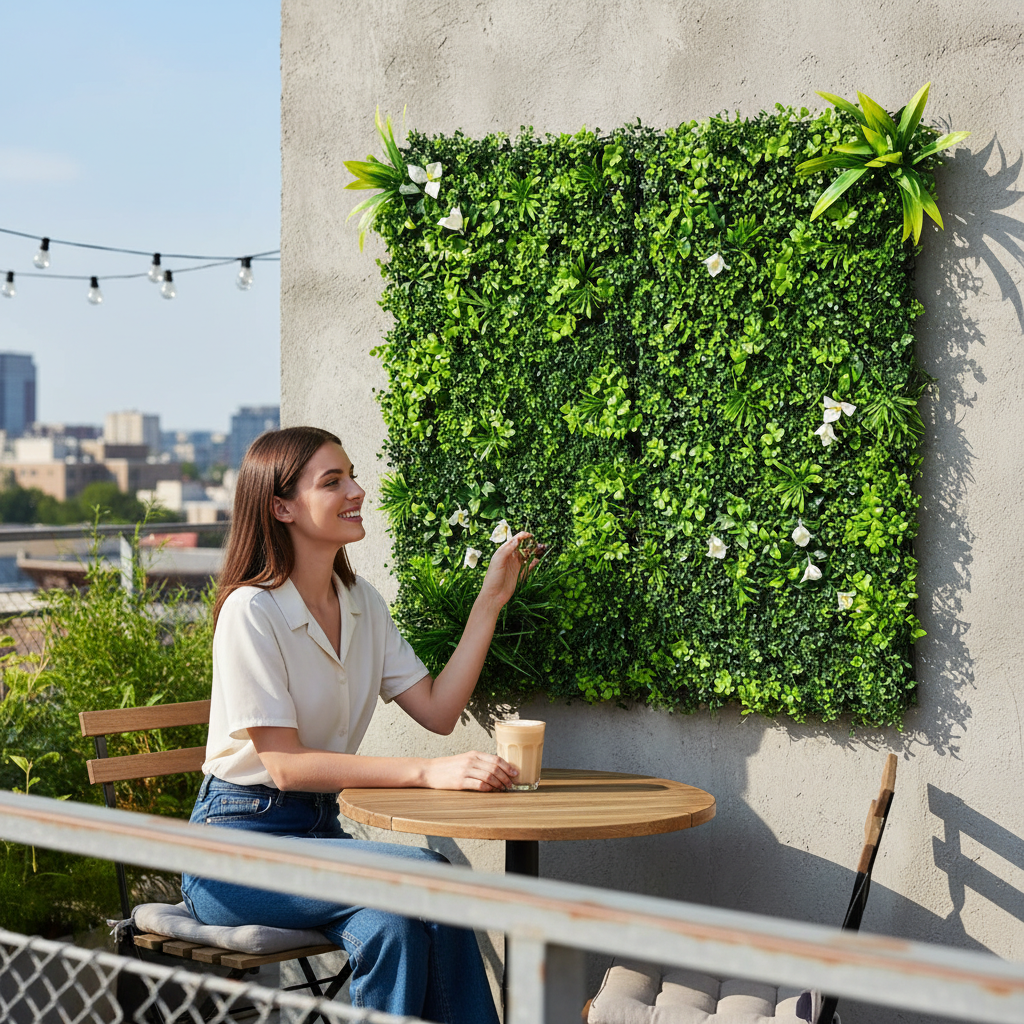 Premium Artificial Living Wall Panel 1m x 1m - UV Protected, Durable, Easy Installation for Indoor and Outdoor Use