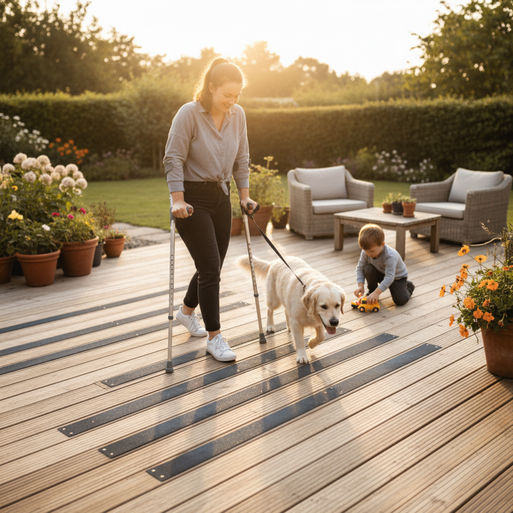 High-Performance Anti-Slip Decking Strips for Indoor and Outdoor Use - Durable, Easy Installation with Silicon Carbide Surface