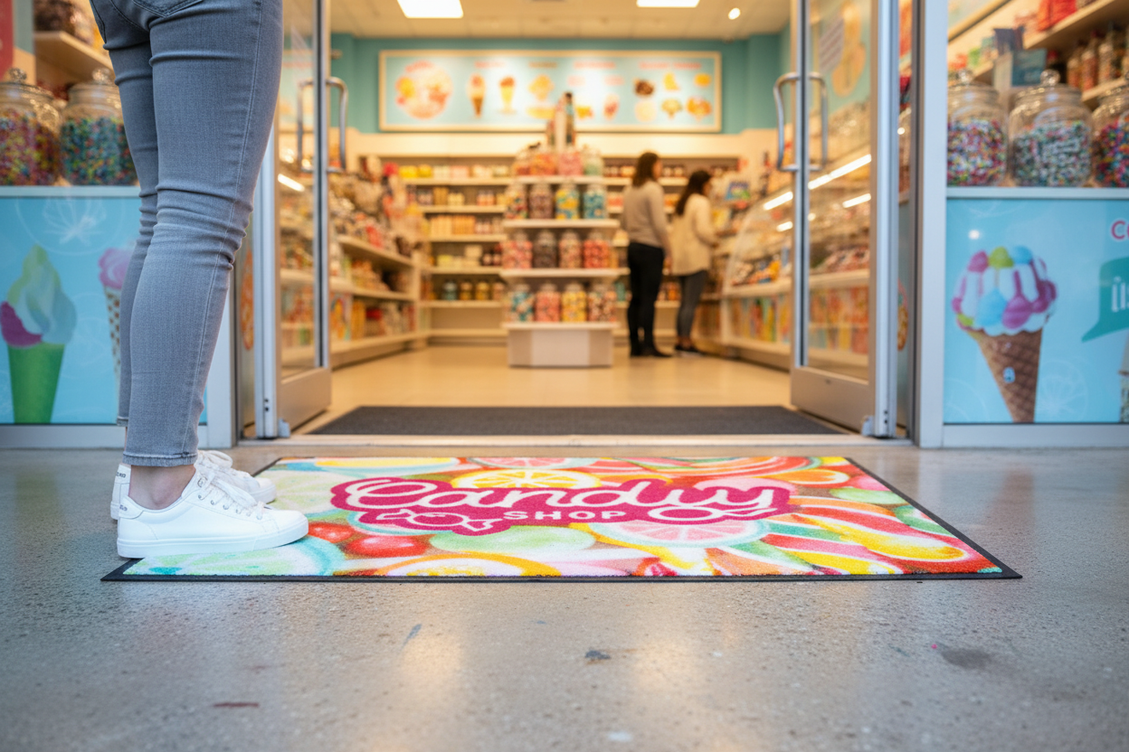Premium Heavy Duty Berber Logo Mat for Effective Dirt and Moisture Control, Customizable for Professional Entrances