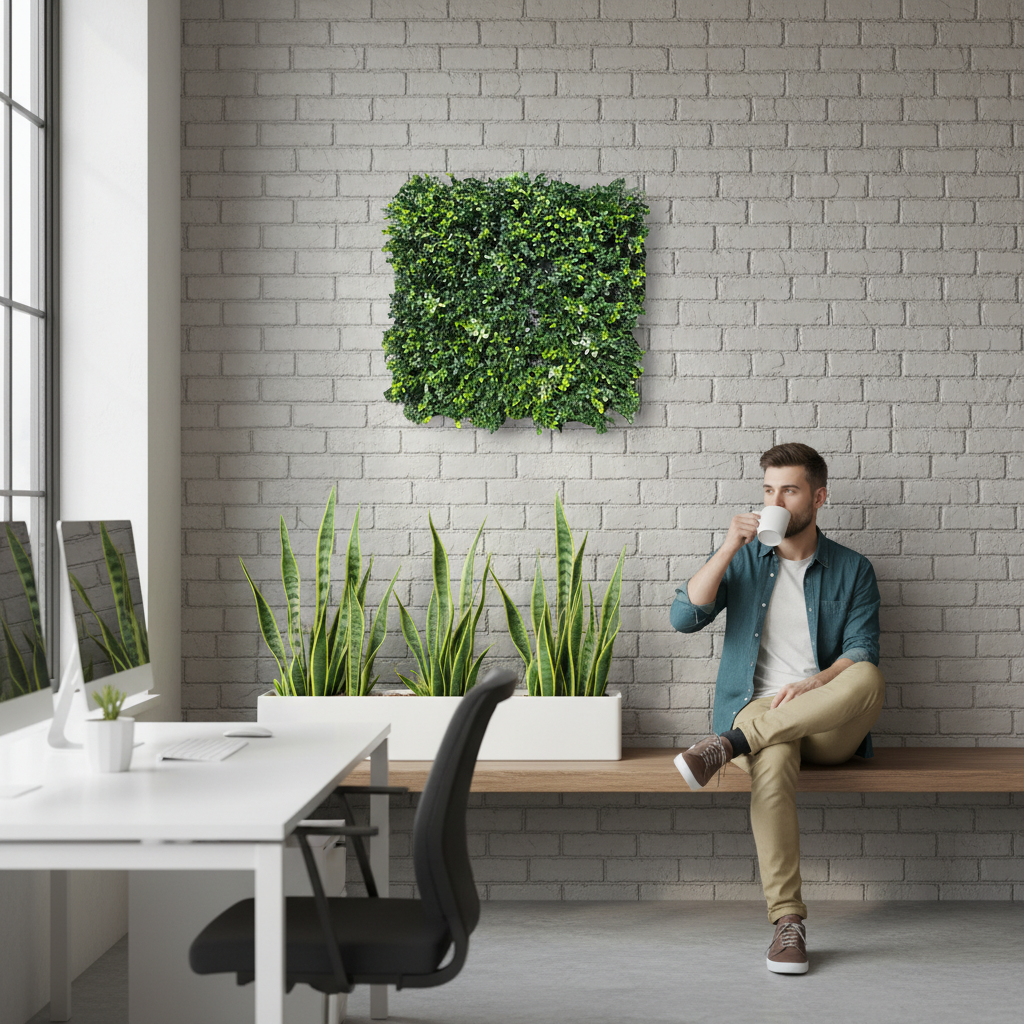 Premium Artificial Green Wall Panel 50cm x 50cm - UV Protected, Durable, and Easy to Install for Versatile Applications