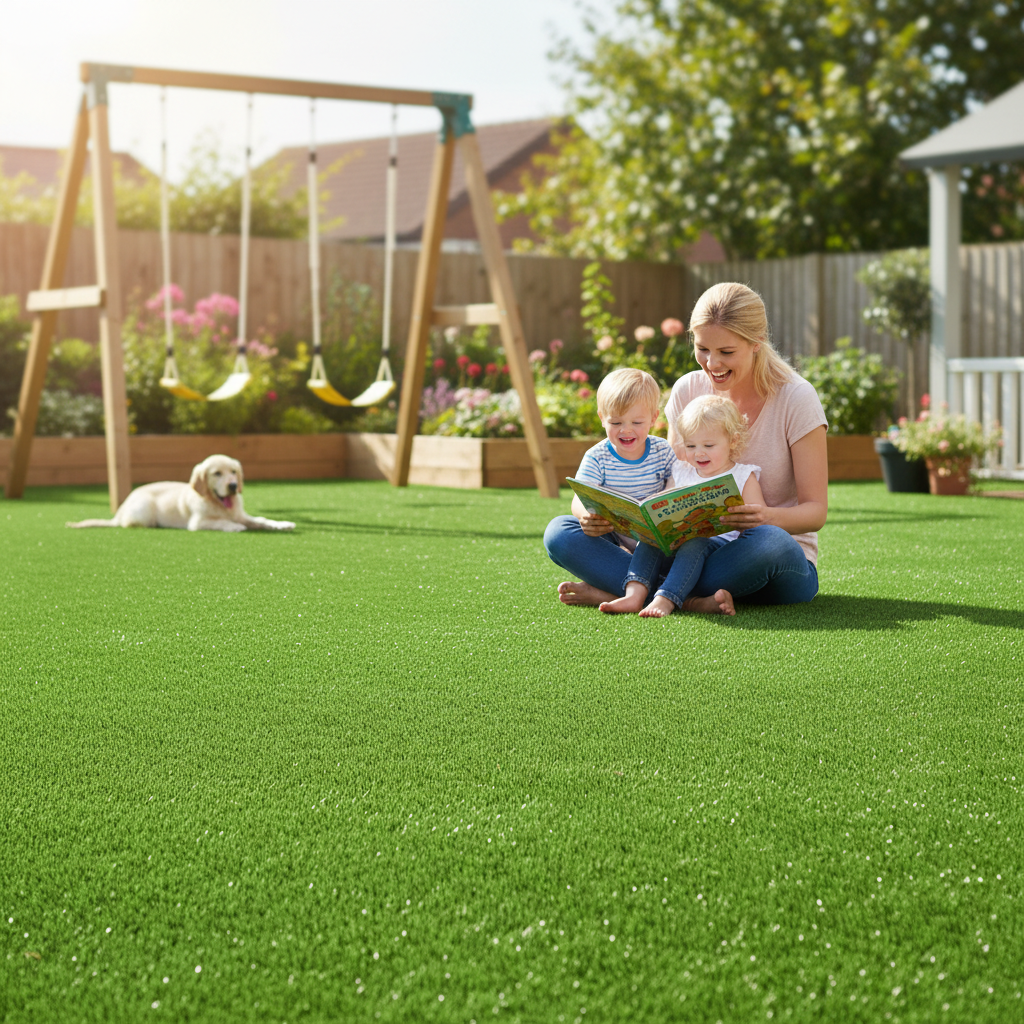 Premium 30mm Artificial Grass with C-Shape Yarns and Micro-Spine Technology for High Traffic Areas