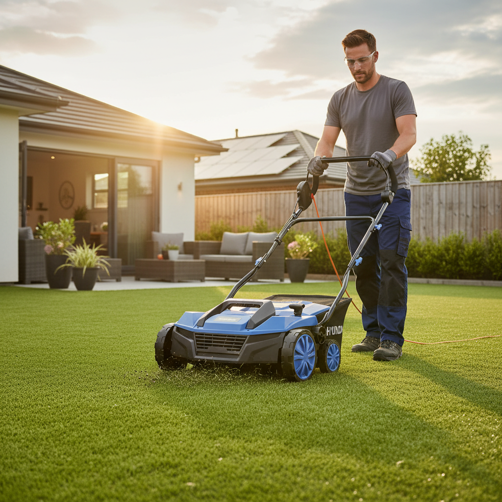 Premium Electric Artificial Grass Power Brush with 380mm Working Width and 45L Catcher Volume for Deep Cleaning
