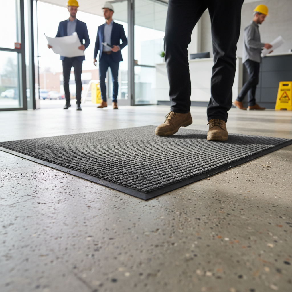 Premium Heavy Duty Doormat with Reinforced Waffle Pattern for Moisture Absorption and Slip Resistance
