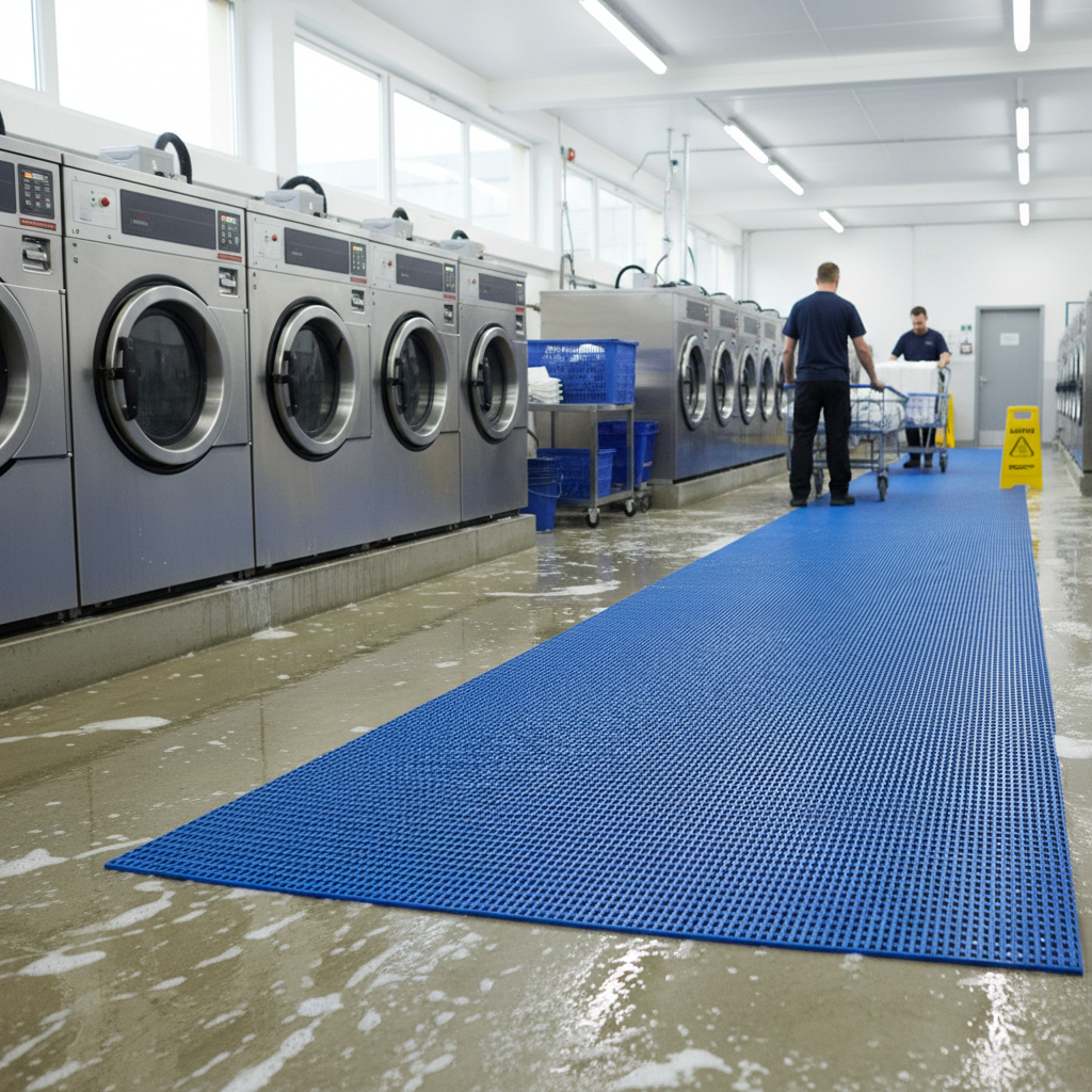Premium Slip-Resistant Mat 122cm x 100cm for Wet Environments with Anti-Bacterial Treatment and Stylish Color Options