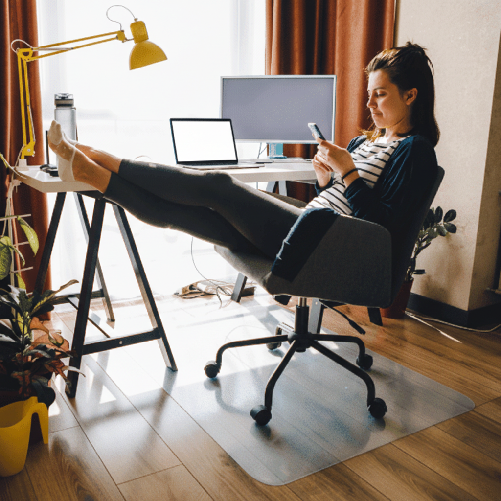 Premium Rectangular Multi-Purpose Mat for Heavy Use - Durable Clear Vinyl with Anti-Skid Surface for Home and Office Protection