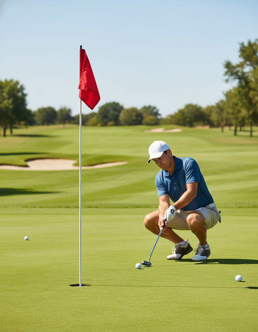 Premium Putting Green Golf Flag with 85cm Pole and Durable White Flag for Home or Club Use