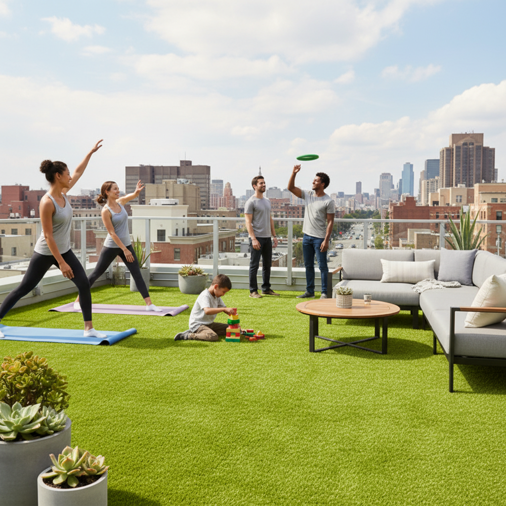 Premium Heavy Duty Artificial Grass with 12mm Polypropylene Pile for Commercial and Leisure Use - Versatile and Durable Solution