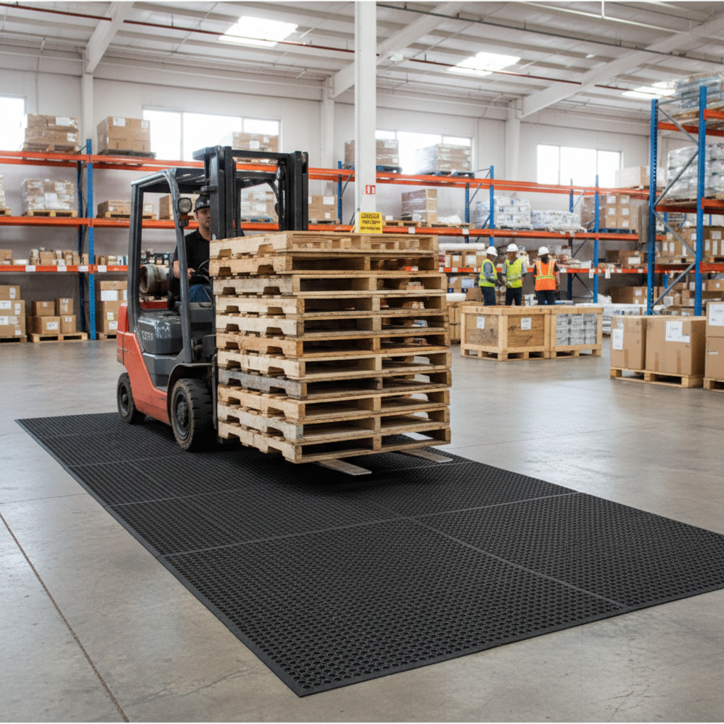 Premium Heavy Duty Forklift Mat 180x490cm - Eco-Friendly with Non-Slip Surface for Industrial Use