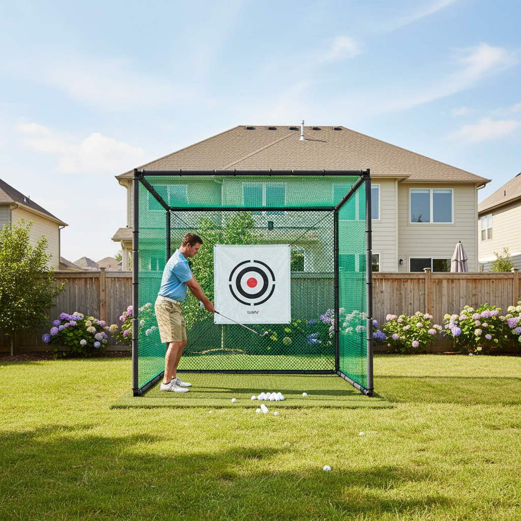 Heavy Duty Golf Practice Cage & Net with 1.5m Target for Improved Swing Accuracy