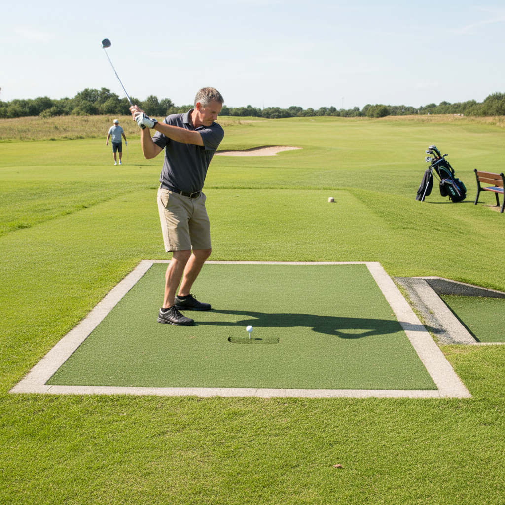 Premium Artificial Grass with 45mm Multi-Length Hybrid Pile for Golf Tees and Landscaping