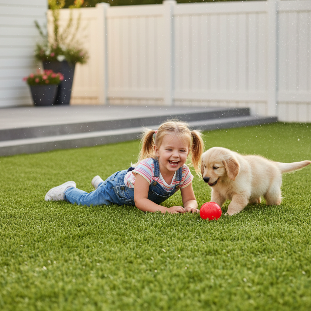 Premium Artificial Grass with Multi-Length Fibres and 28mm Dense Pile for Realistic Outdoor Spaces