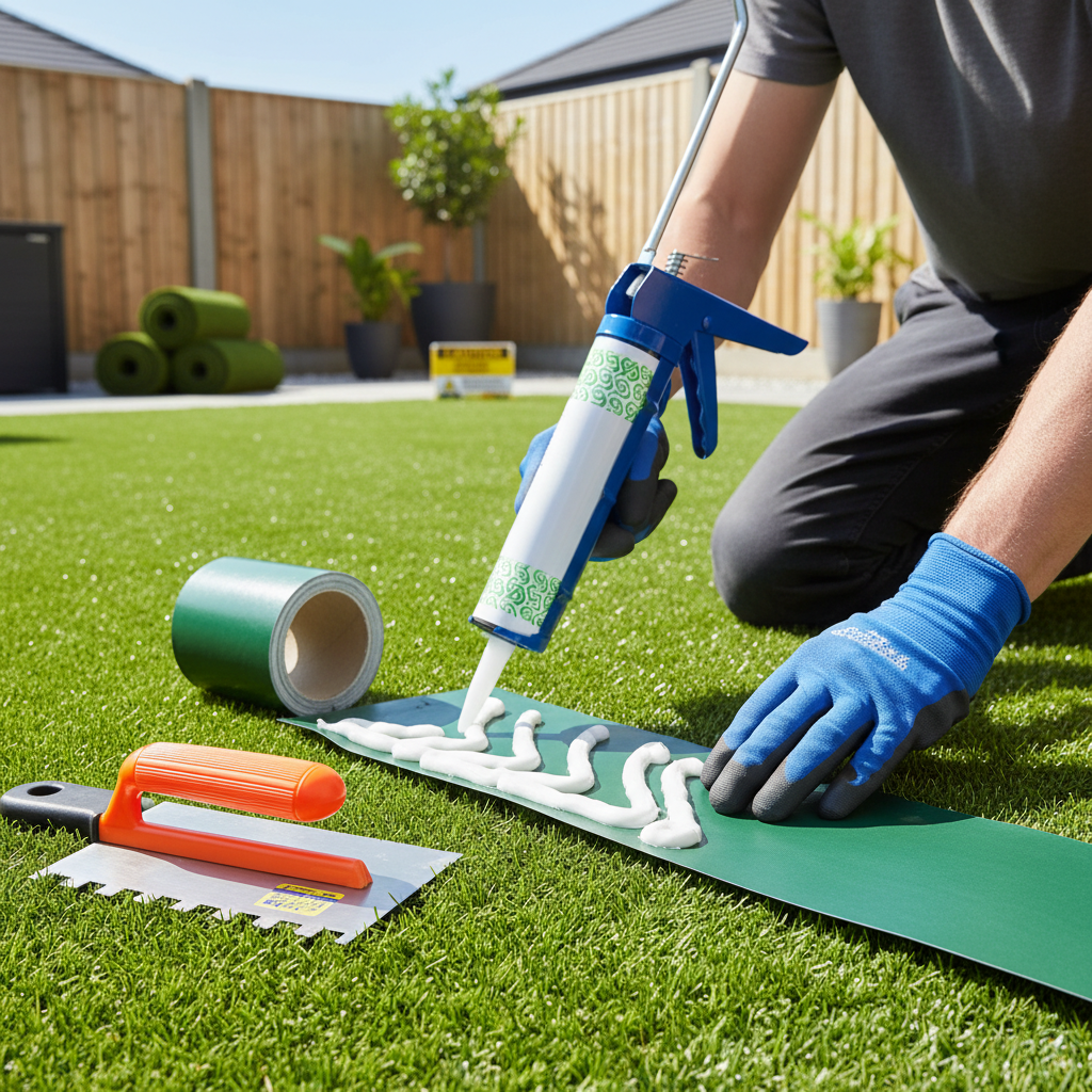 Premium Artificial Grass Glue Tube Joining Kit - Comprehensive Bundle with Adhesive, Tape, and Tools for Seamless Installation