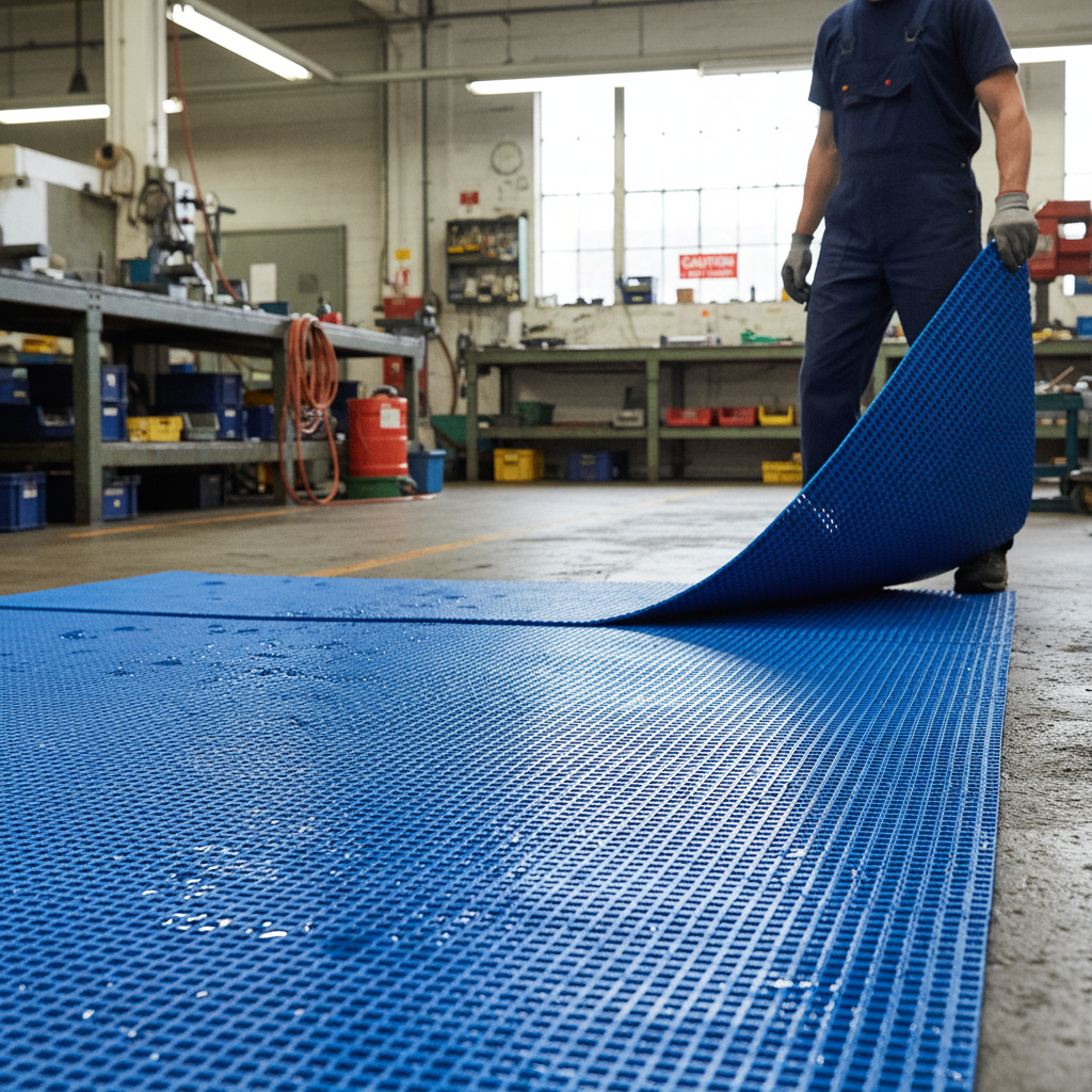 Premium Slip-Resistant Mat 122cm x 100cm for Wet Environments with Anti-Bacterial Treatment and Stylish Color Options