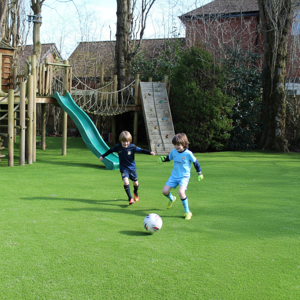 Premium 25mm Artificial Grass for Gardens and Play Areas - Durable C-Shaped Fibres with Springback Technology