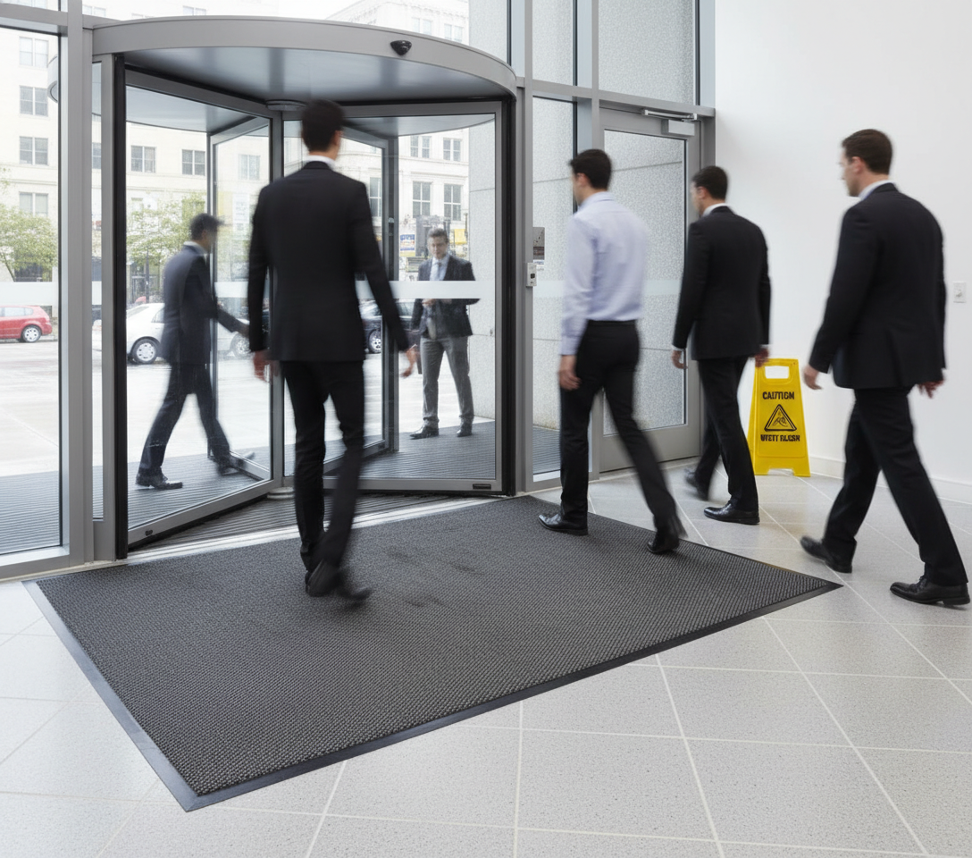 Premium Plush Vinyl Mat 120cm x 300cm - Durable, Slip-Resistant with Moisture Absorption for High-Traffic Areas