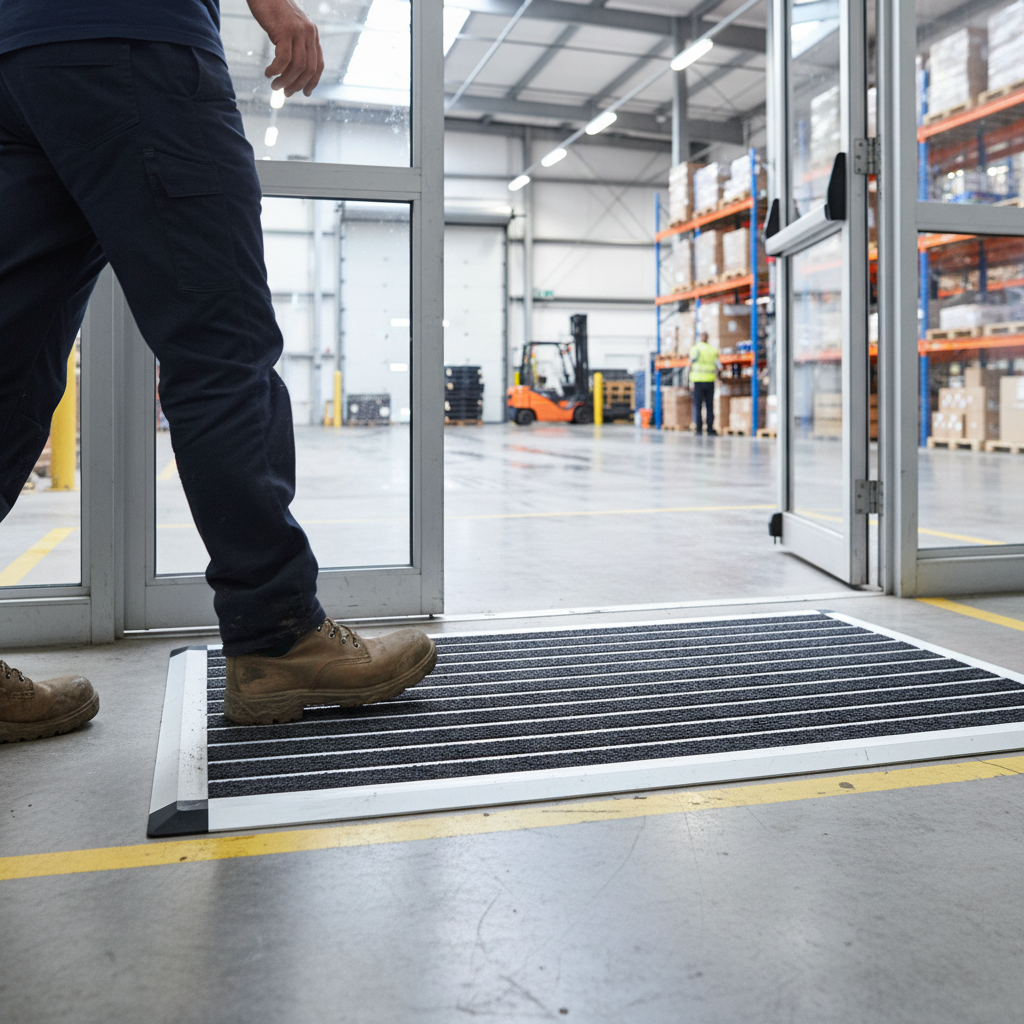 Premium Indoor Entrance Mat with Aluminium Frame and Anti-Slip Base for High-Traffic Areas