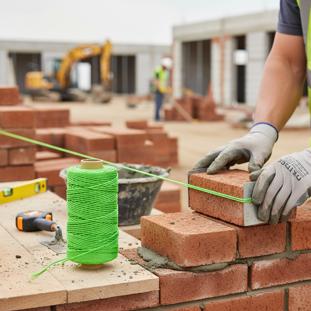 Premium Set of 2 Heavy Duty Masonry Brick Lines - 70m Lime Green String for Accurate Construction Projects