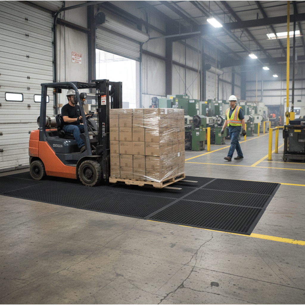 Premium Heavy Duty Forklift Mat 180x490cm - Eco-Friendly with Non-Slip Surface for Industrial Use