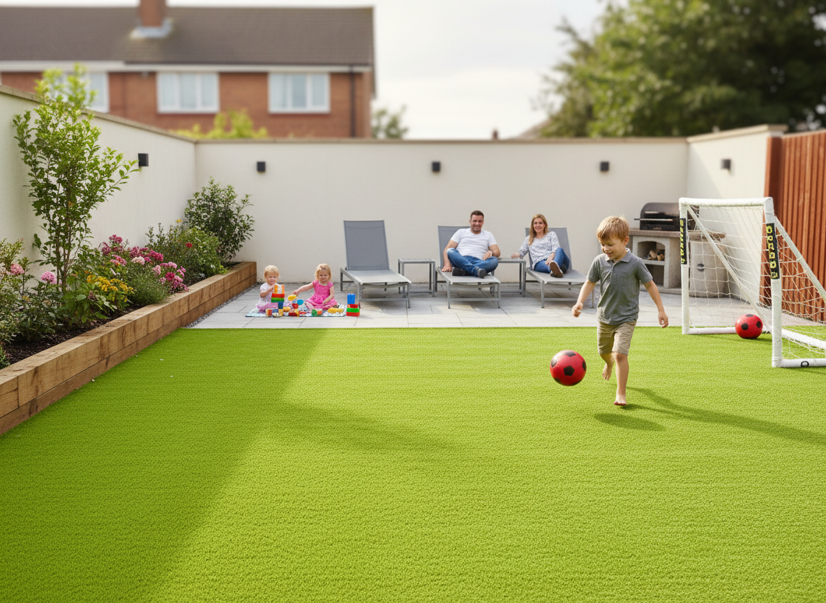 Premium 25mm Artificial Grass Clearance - High-Wearing C-Shaped Fibre for High Traffic Areas and Pets