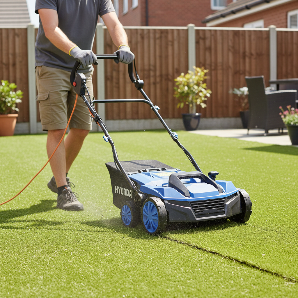 Premium Electric Artificial Grass Power Brush with 380mm Working Width and 45L Catcher Volume for Deep Cleaning