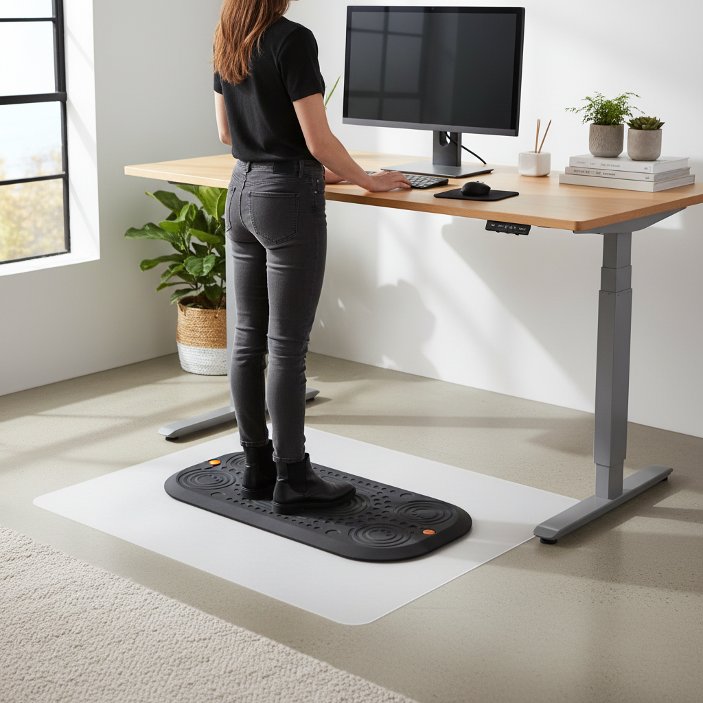 Premium Active Anti-Fatigue Standing Desk Mat, 50x100cm, Durable Non-Slip Base for Comfort and Ergonomic Support