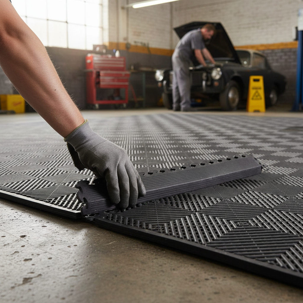 Premium Heavy Duty Floor Protection Edges for High Traffic Areas - Durable Vinyl Tiles with Non-Slip Finish and Easy Installation