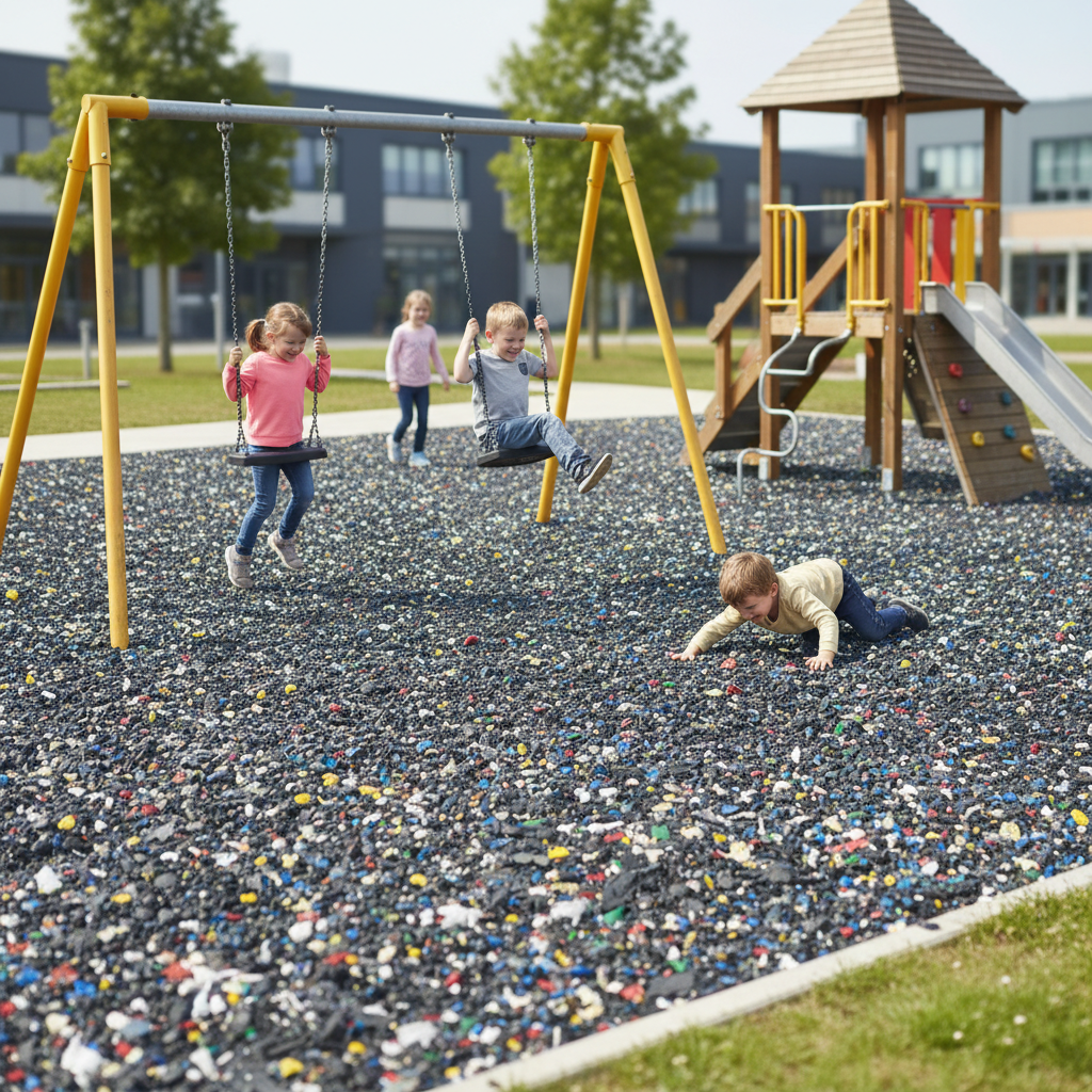 Premium 25mm Recycled Shock Pad Tiles for Safe Play Areas, Schools, and Parks - Easy Installation and Customizable Fit