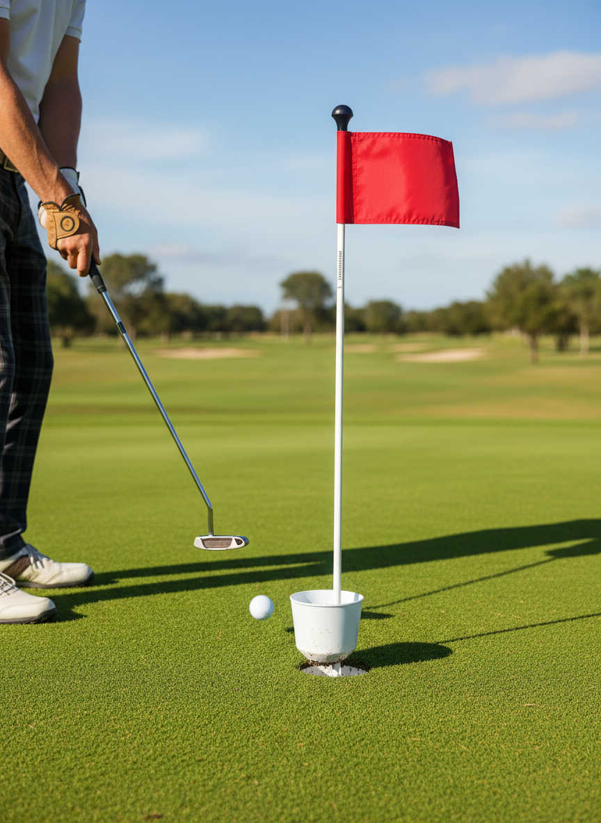 Premium Putting Green Golf Hole Bundle with Flag, Cup, and Cover for Enhanced Practice Experience