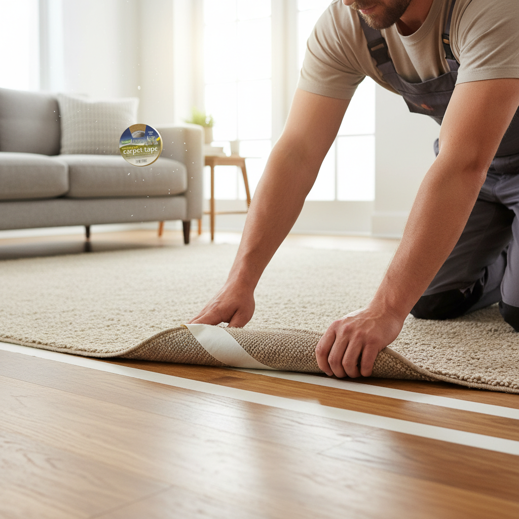 Heavy-Duty Double-Sided Carpet Tape - 50mm Width, 10m & 25m Lengths for Versatile Flooring Applications