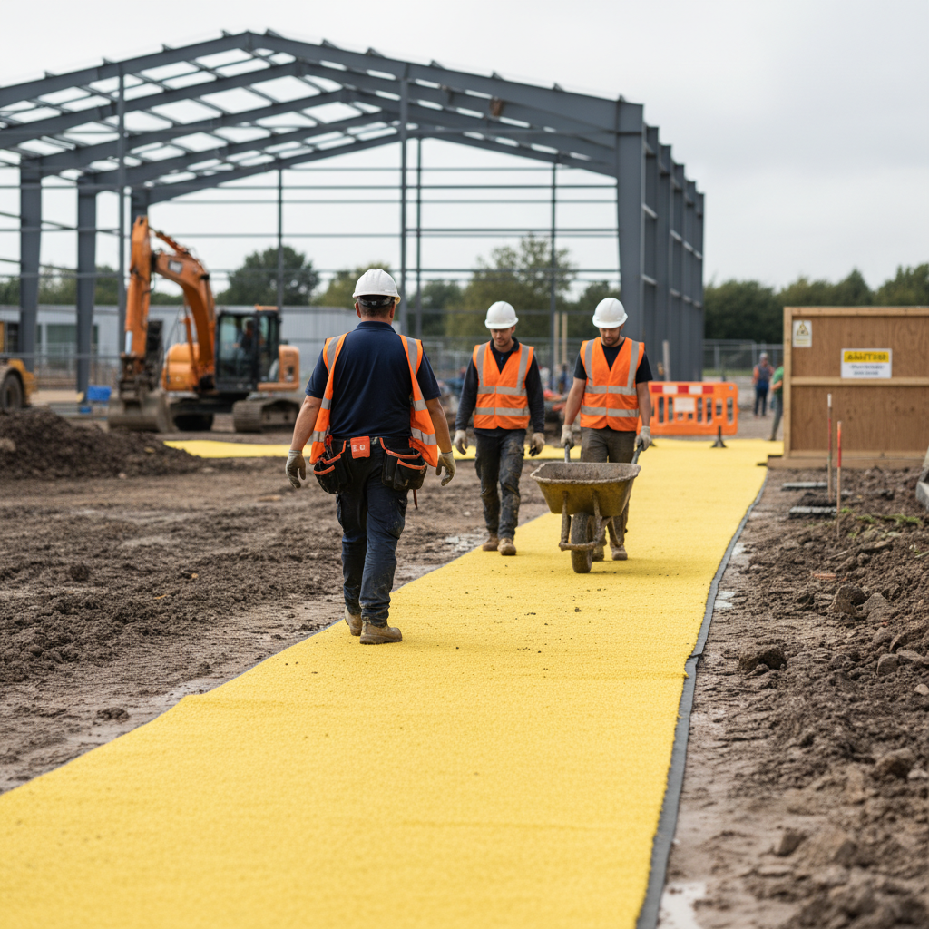 Heavy Duty Spaghetti Trax Mat with UV Resistance and Slip Protection for Construction and Industrial Use