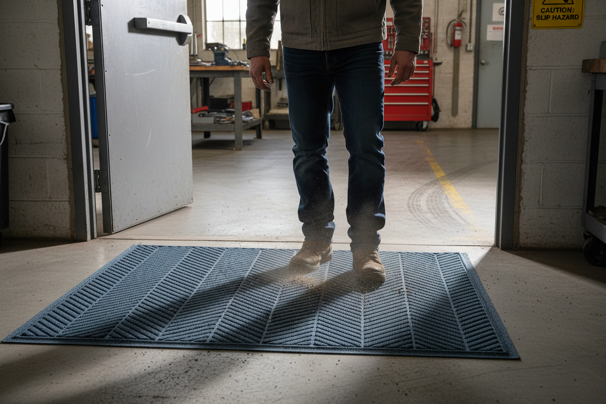 Premium Bi-Level Entry Mat with Herringbone Design for Superior Dirt and Moisture Control