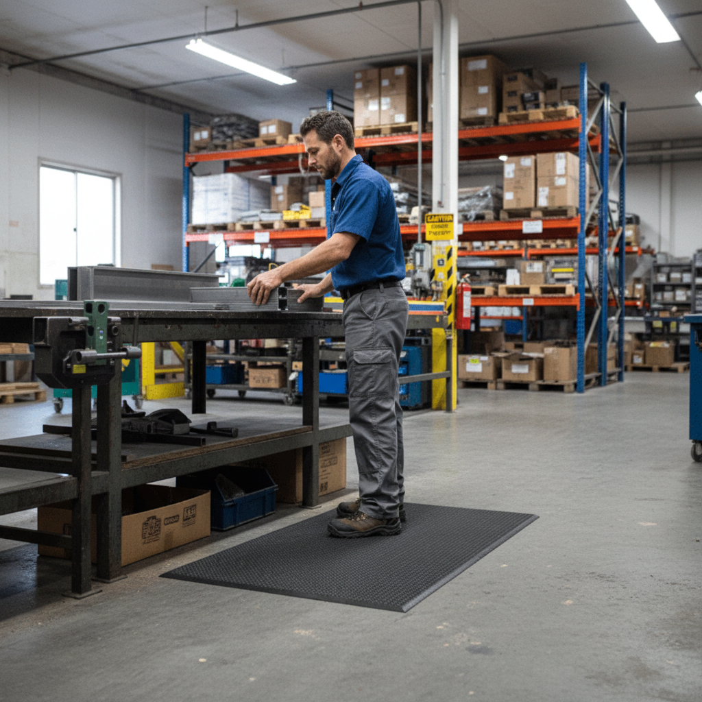 High-Performance Ergonomic Anti-Fatigue Mat - 16mm Thick, Durable Nitrile Rubber, Hygienic Surface for Workplace Safety