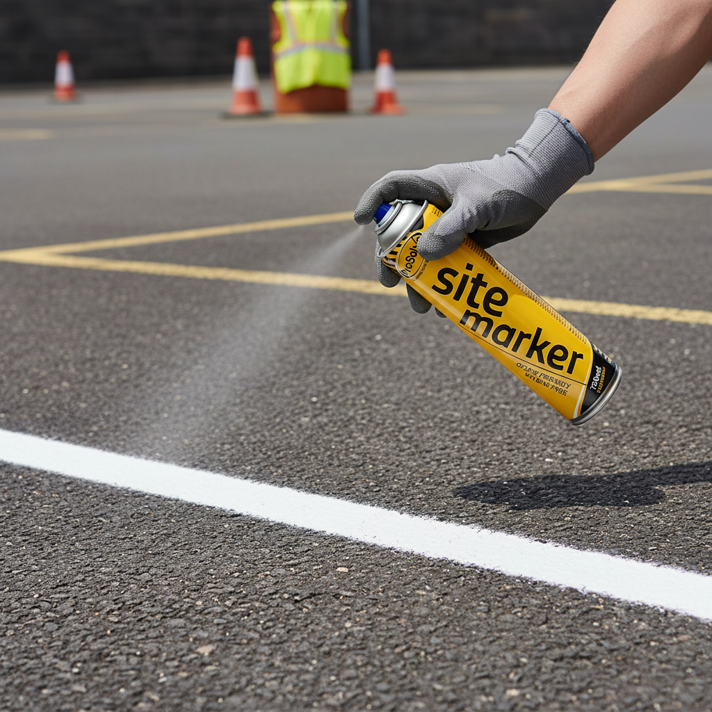 Professional Fast-Drying Line Marking Spray Paint 750m - Durable, Semi-Permanent Finish for Various Applications