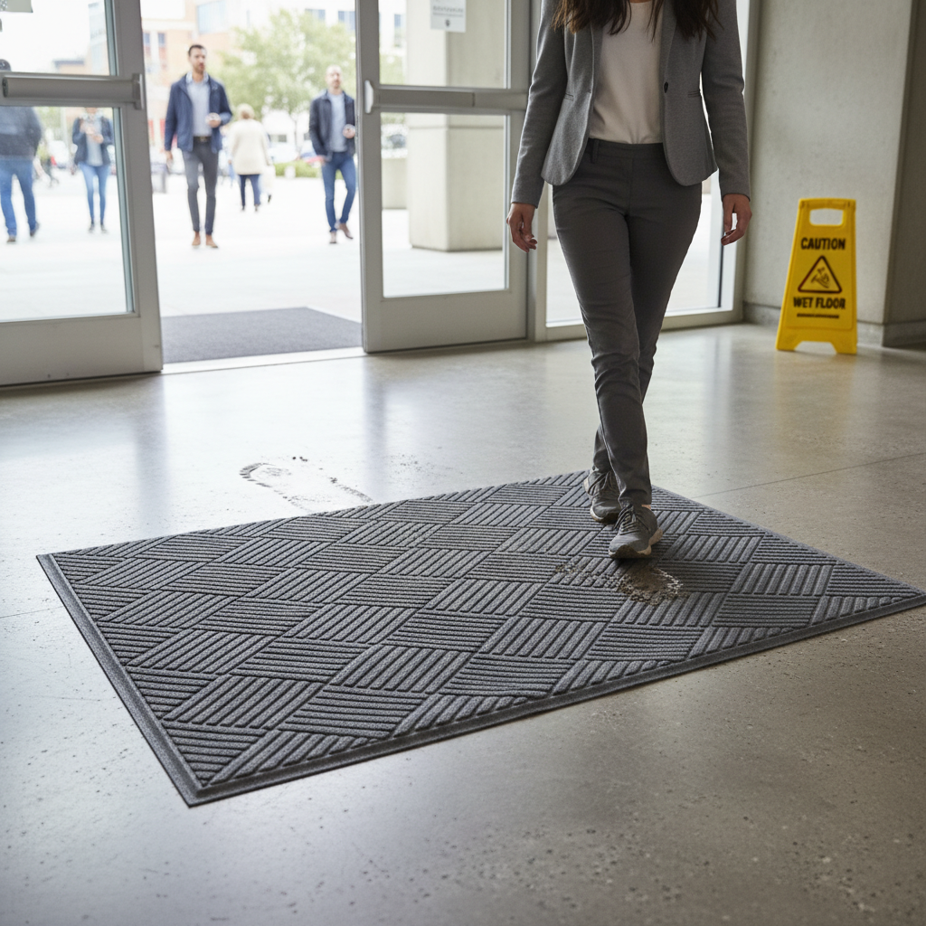 Premium Heavy Duty Bi-Level Entry Mat with Fashion Border for Dirt and Moisture Control