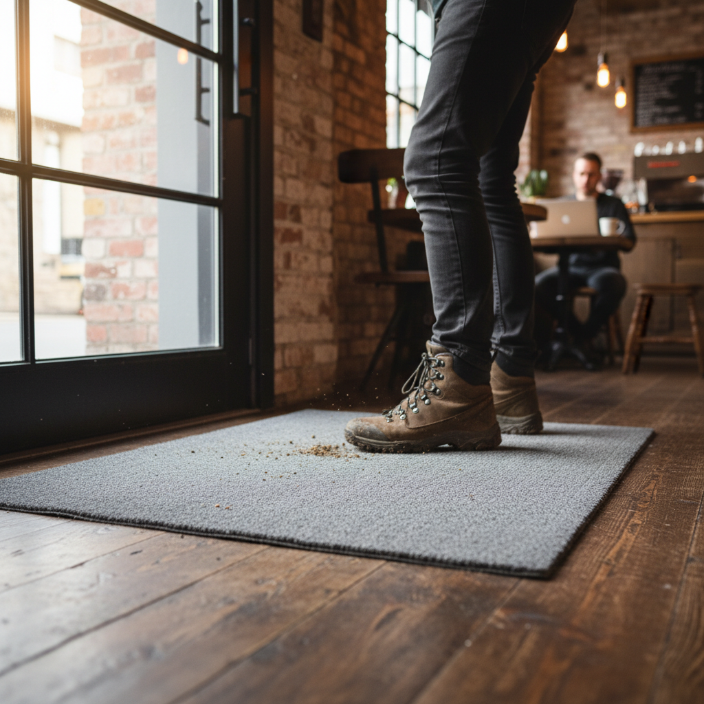 Premium Mid Grey Coir Doormat - Custom Cut Length, Durable Coconut Fibers for Superior Dirt Trapping