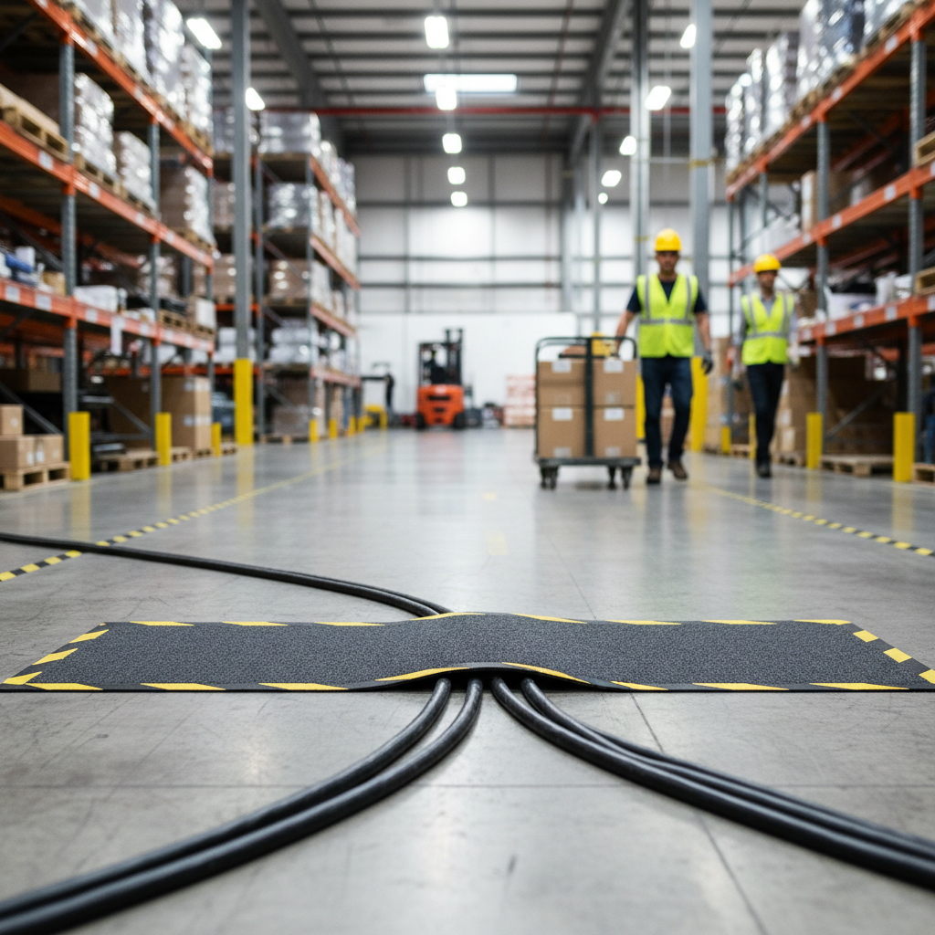 Premium Secure Cable Mat 40cm x 120cm - Heavy Duty, Flame-Retardant, Antistatic with Nitrile Rubber Backing