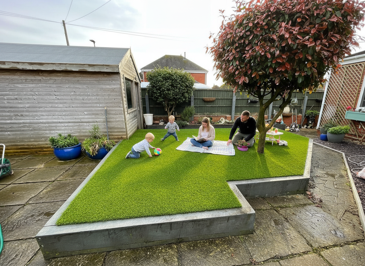 Premium 42mm Multi-Directional Artificial Grass for Outdoor Spaces - Heavy Duty Clearance Sale