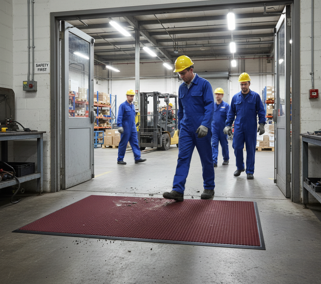 Premium Heavy Duty Entrance Mat 44cm x 70cm with Bi-Level Design for Superior Dirt Trapping and Water Absorption