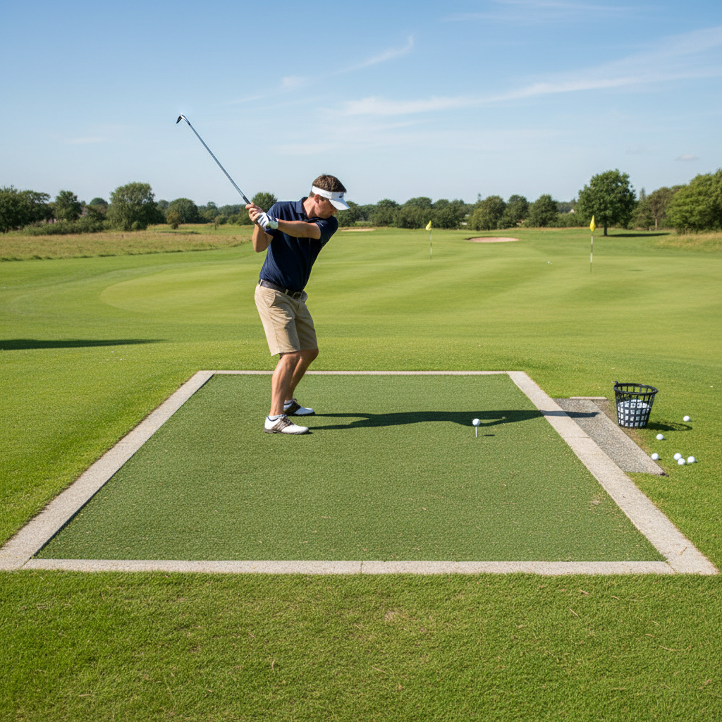 Premium Artificial Grass with 45mm Multi-Length Hybrid Pile for Golf Tees and Landscaping