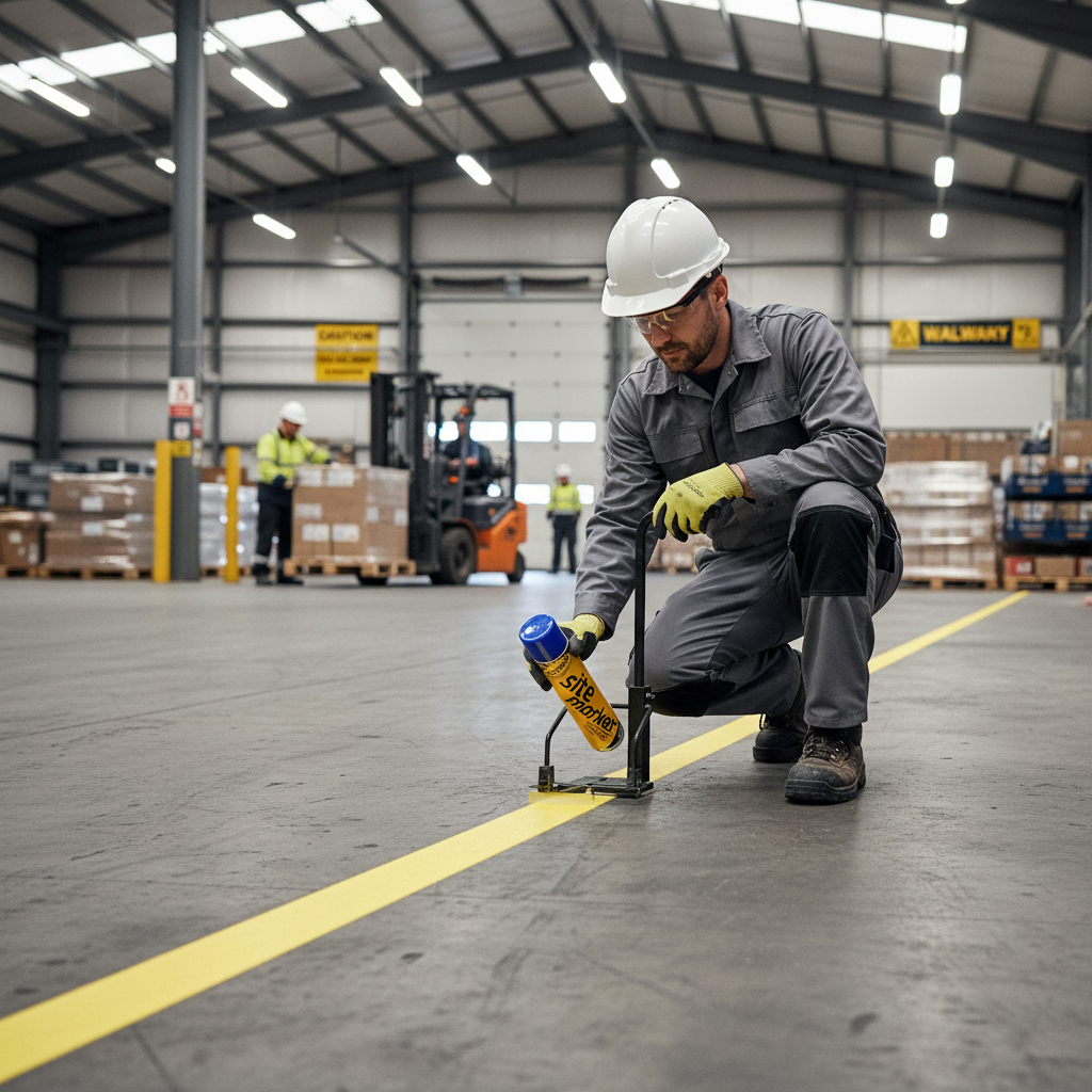 Professional Fast-Drying Line Marking Spray Paint 750m - Durable, Semi-Permanent Finish for Various Applications