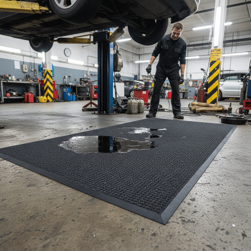Premium Heavy Duty Gripper Back Mat for Grease and Moisture Protection - 89 x 148 cm Size