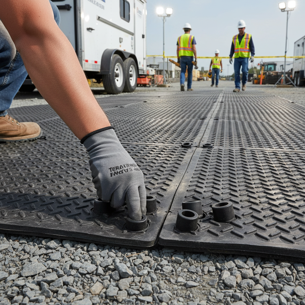 Premium Ground Protection Mat Connector 6.5cm x 6.5cm x 22mm - Durable, Anti-Slip and Easy-Fit Design for Outdoor Applications