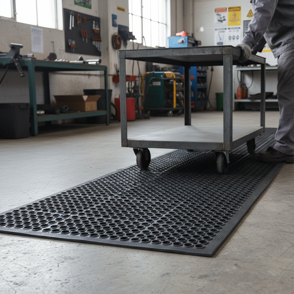 Premium Heavy Duty Rubber Ramp Mat Rolls with Honeycomb Design for Safety and Comfort in Industrial Applications